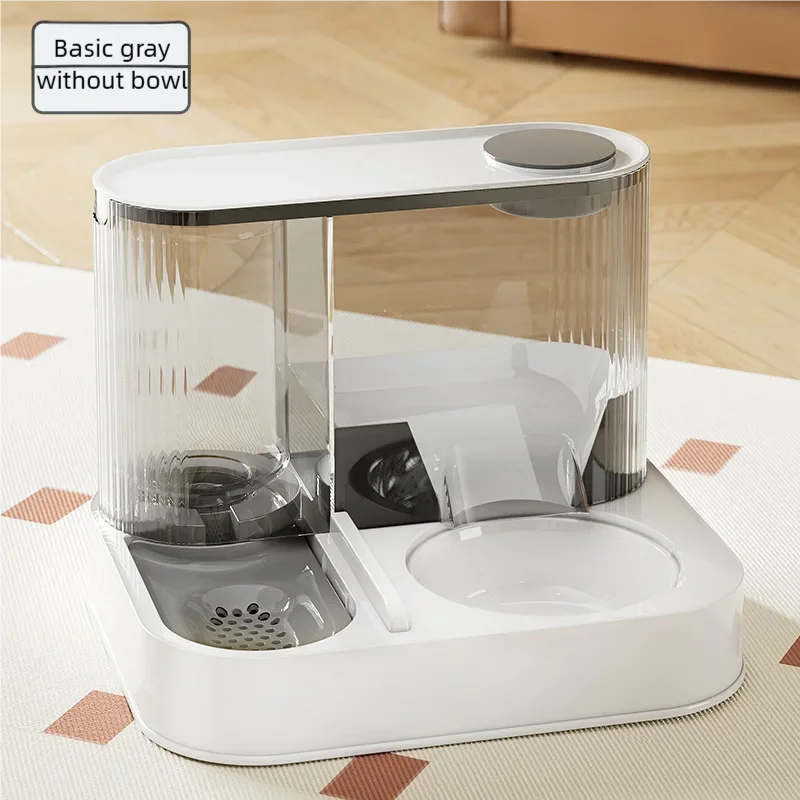 2 In 1 Stainless Steel Automatic Pet Feeder And Water Dispenser Double Bowl Anti Leakage Food Water Bowl For Cats And Dogs