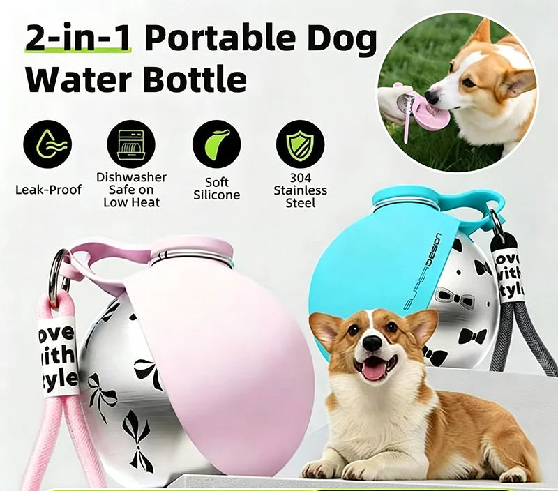 HydroPaws™ Water Bottle 🐶💧 — Drink & Bowl in One
